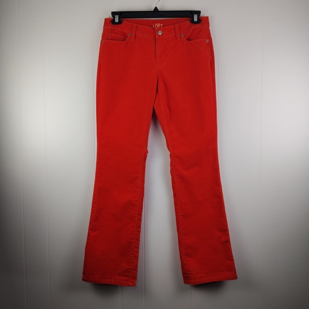 Ann Taylor Loft Size 30/10 Curvy Boot Orange Corduroy Stretch Pants